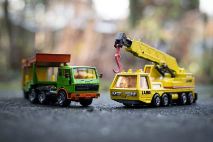 Toy Truck and Crane by Didgeman