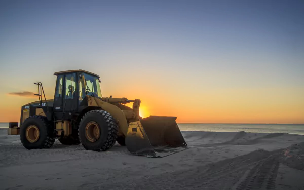  Caterpillar 950G Wheel Loader on the Beach