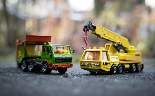 Toy Truck and Crane by Didgeman