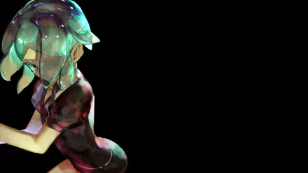 HD desktop wallpaper featuring Phosphophyllite from the anime Land of the Lustrous, showcasing vibrant colors and dynamic lighting against a black background.