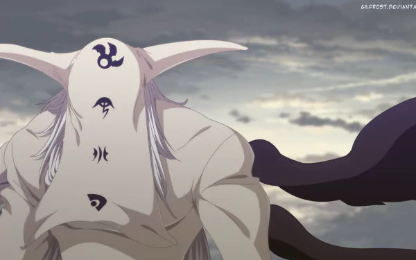 HD PC desktop wallpaper featuring Mael and Estarossa from the anime The Seven Deadly Sins against a cloudy sky background.