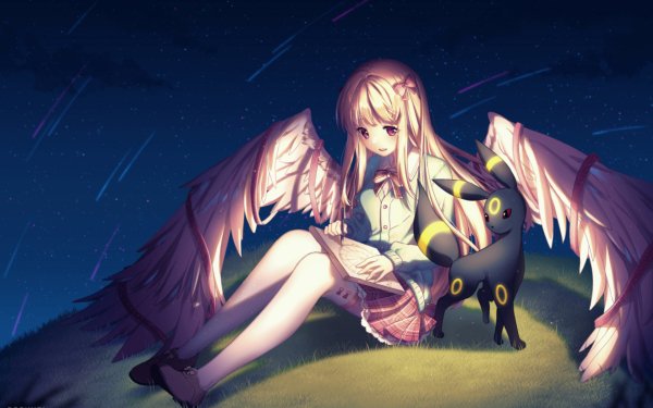 Anime Pokémon Angel Umbreon HD Wallpaper | Background Image