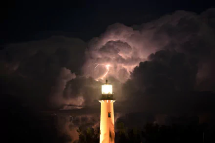  Lighthouse in a Thunderstorm