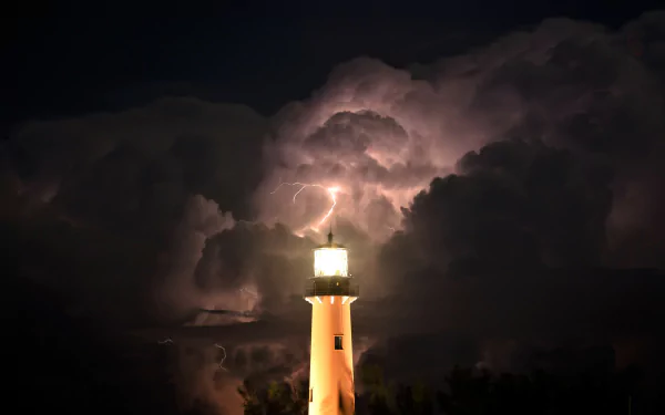  Lighthouse in a Thunderstorm