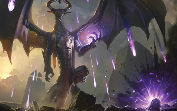 meteor shower dragon man made Magic: The Gathering HD Desktop Wallpaper | Background Image