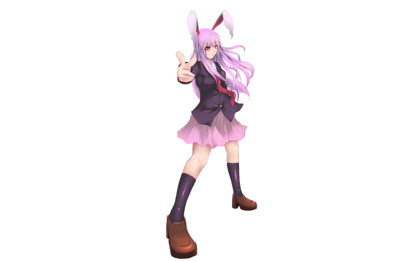 Anime Touhou Reisen Udongein Inaba Pink Hair Long Hair Skirt Shoe HD Wallpaper | Background Image