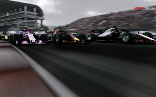 Red Bull Racing RB14 Red Bull Haas VF-18 Haas F1 Team Force India VJM11 Force India F1 vehicle video game F1 2018 HD Desktop Wallpaper | Background Image