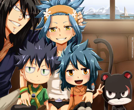 child Panther Lily (Fairy Tail) Levy McGarden Gajeel Redfox Anime Fairy Tail HD Desktop Wallpaper | Background Image