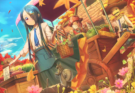 blue hair Anime Original HD Desktop Wallpaper | Background Image
