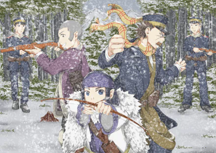 Asirpa (Golden Kamuy) Sugimoto Saichi Anime Golden Kamuy HD Desktop Wallpaper | Background Image