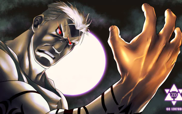 hand angry white hair red eyes Scar (FullMetal Alchemist) Anime Fullmetal Alchemist HD Desktop Wallpaper | Background Image