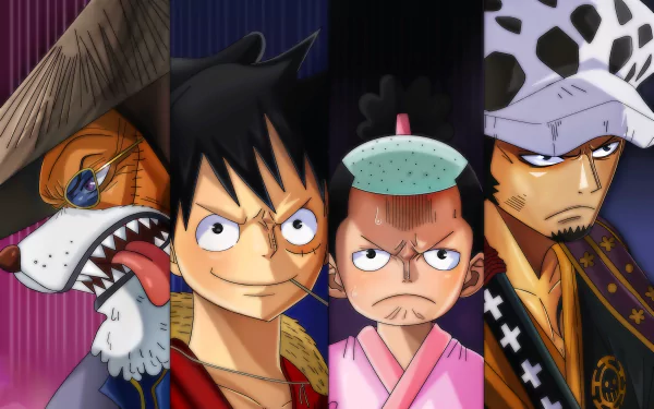 Kozuki Momonosuke Monkey D. Luffy Trafalgar Law Inuarashi (One Piece) Anime One Piece HD Desktop Wallpaper | Background Image