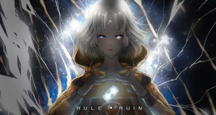 hood white eyes white hair Anime Original HD Desktop Wallpaper | Background Image