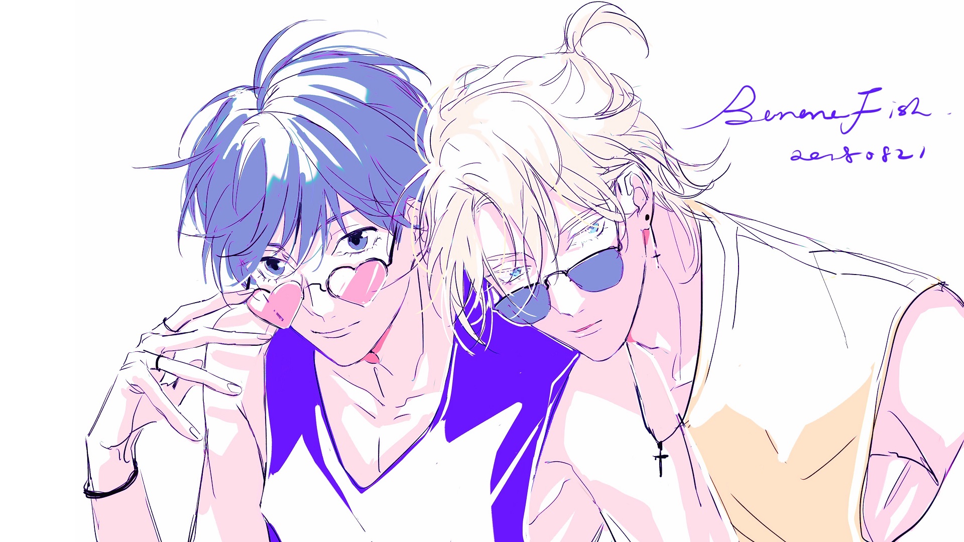 ash and eiji fanart, banana fish