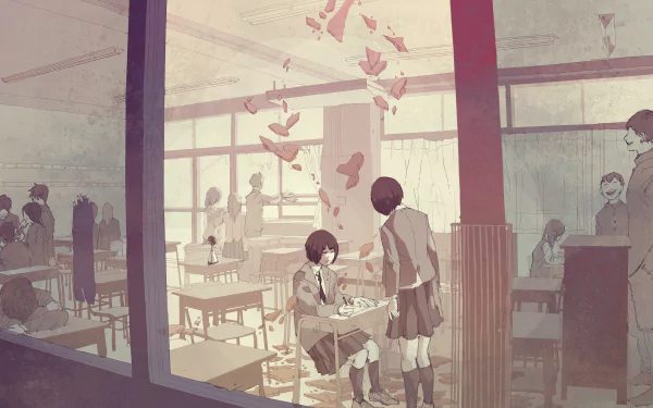 classroom Anime Original HD Desktop Wallpaper | Background Image