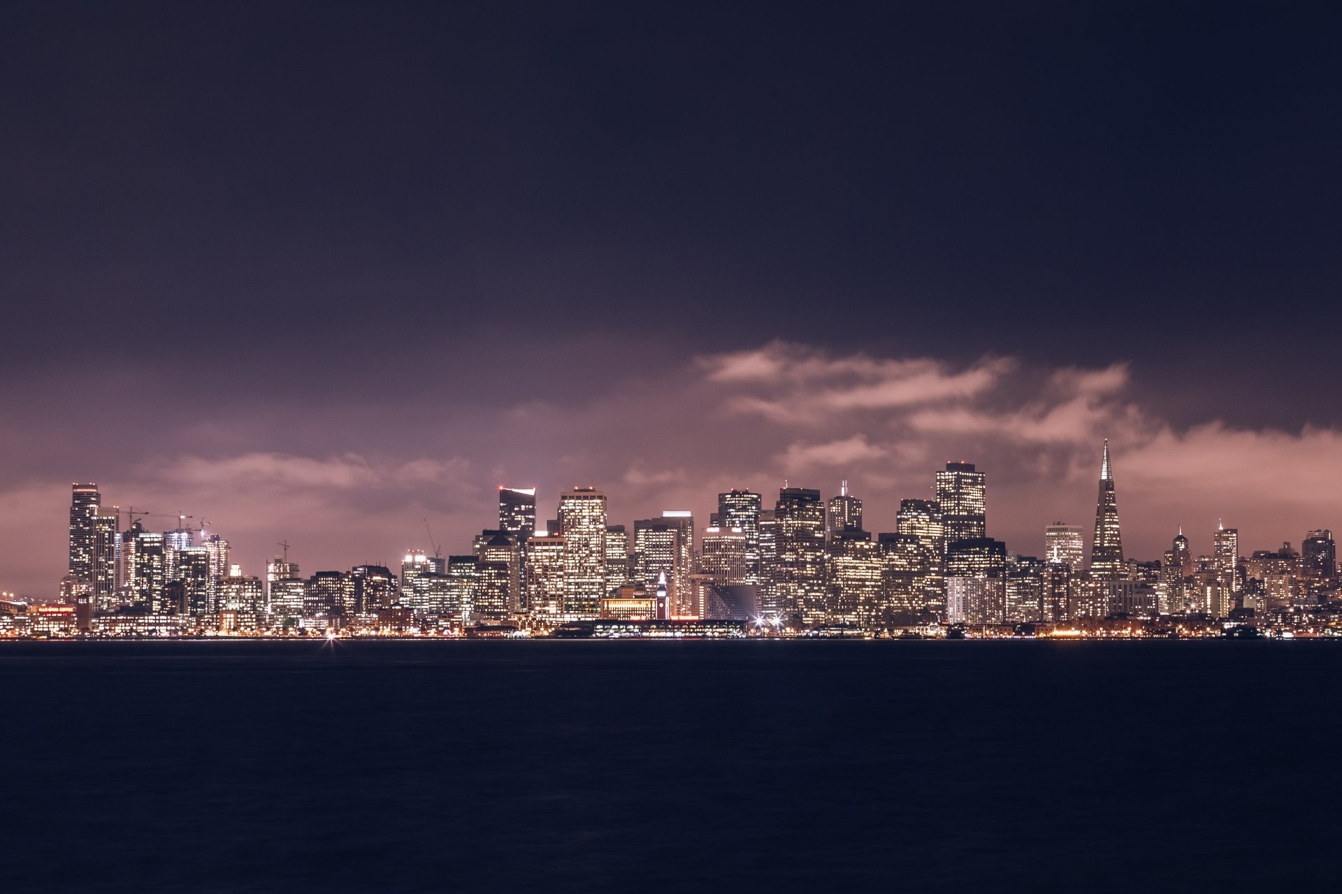 Download Night Skyscraper Building City USA Man Made San Francisco  4k Ultra HD Wallpaper