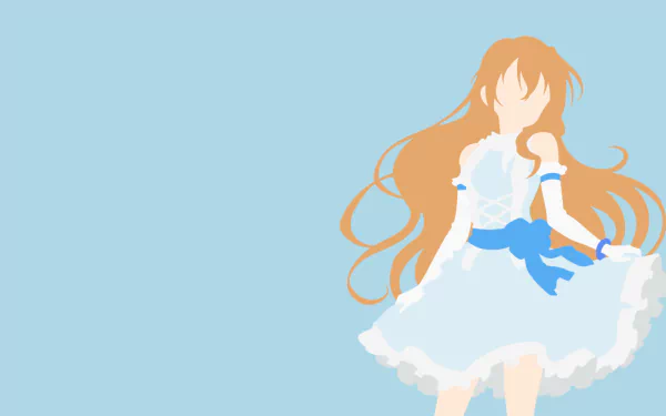 HD PC desktop wallpaper featuring Kaga Kouko from the anime Golden Time, depicted with flowing hair and a white dress against a light blue background.