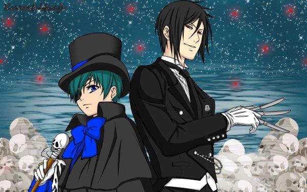 Anime Black Butler Ciel Phantomhive Sebastian Michaelis HD Wallpaper | Background Image