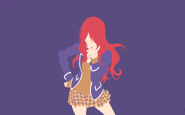 Food Wars: Shokugeki no Soma skirt minimalist long hair red hair Rindō Kobayashi Anime minimalist anime HD Desktop Wallpaper | Background Image