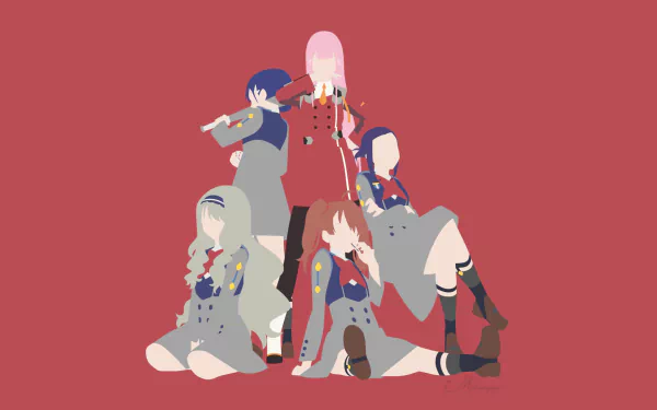 Miku (Darling in the FranxXX) Ikuno (Darling in the FranxXX) Kokoro (Darling in the FranxXX) Ichigo (Darling in the FranXX) Zero Two (Darling in the FranXX) Anime Darling in the FranXX HD Desktop Wallpaper | Background Image