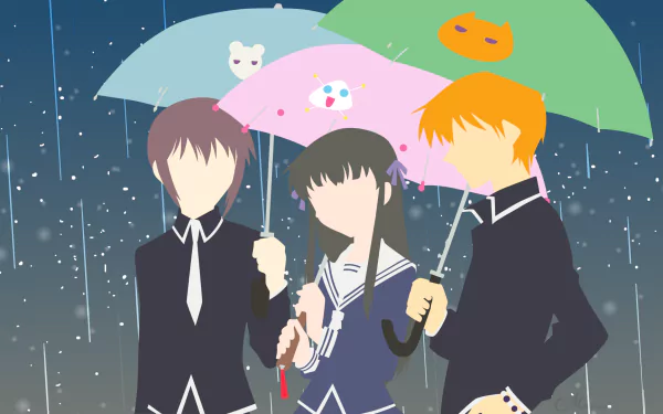 Tohru Honda Kyo Sohma Yuki Sohma Anime Fruits Basket HD Desktop Wallpaper | Background Image