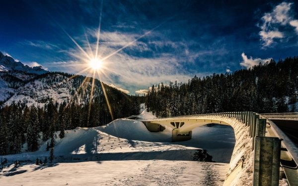 Man Made Bridge Bridges Sunrise Winter HD Wallpaper | Background Image