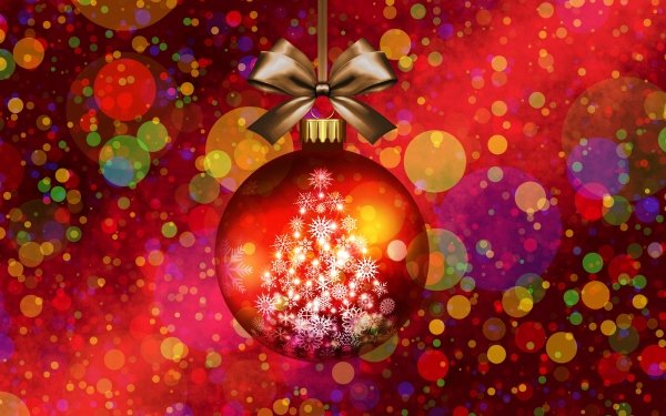 Holiday Christmas Colors Colorful Christmas Ornaments Bauble Bokeh HD Wallpaper | Background Image