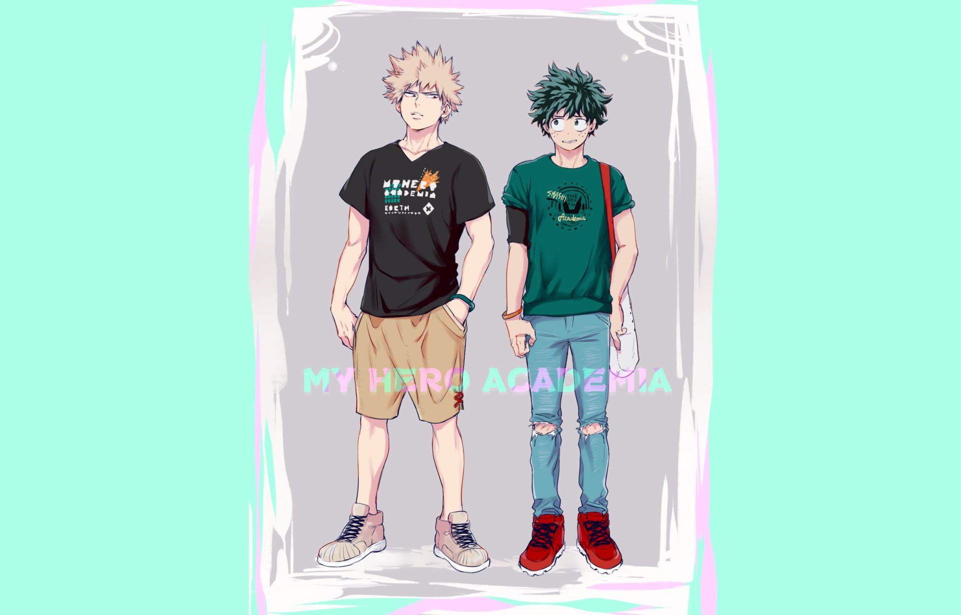 Download Izuku Midoriya Katsuki Bakugou Anime My Hero Academia HD Wallpaper