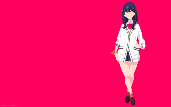 Anime SSSS.Gridman Rikka Takarada Blue Hair Minimalist HD Wallpaper | Background Image