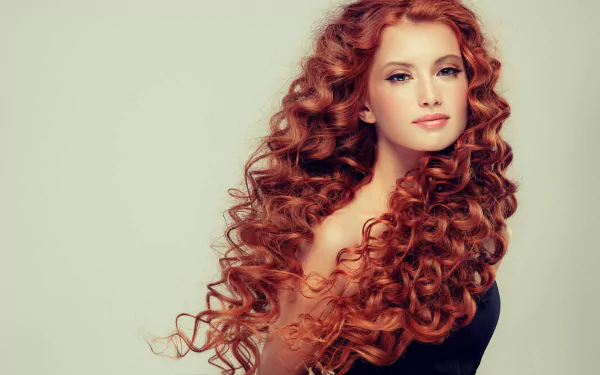 curl long hair red hair woman model HD Desktop Wallpaper | Background Image