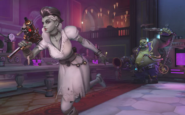 Roadhog (Overwatch) Sombra (Overwatch) video game Overwatch HD Desktop Wallpaper | Background Image