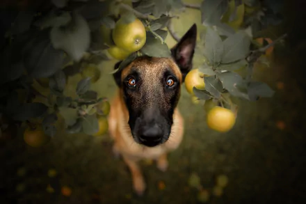 stare dog Animal Belgian Malinois HD Desktop Wallpaper | Background Image