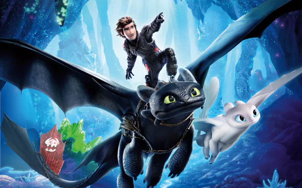 White Night Fury Hiccup (How to Train Your Dragon) Toothless (How to Train Your Dragon) movie How to Train Your Dragon: The Hidden World HD Desktop Wallpaper | Background Image