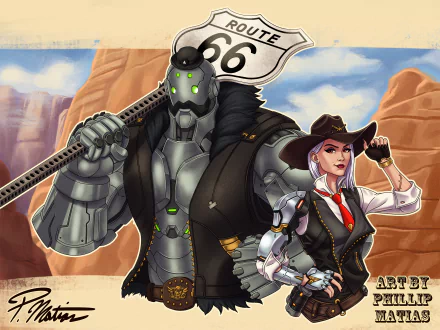 B.O.B. (Overwatch) Ashe (Overwatch) video game Overwatch HD Desktop Wallpaper | Background Image