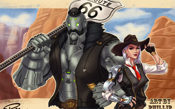 B.O.B. (Overwatch) Ashe (Overwatch) video game Overwatch HD Desktop Wallpaper | Background Image