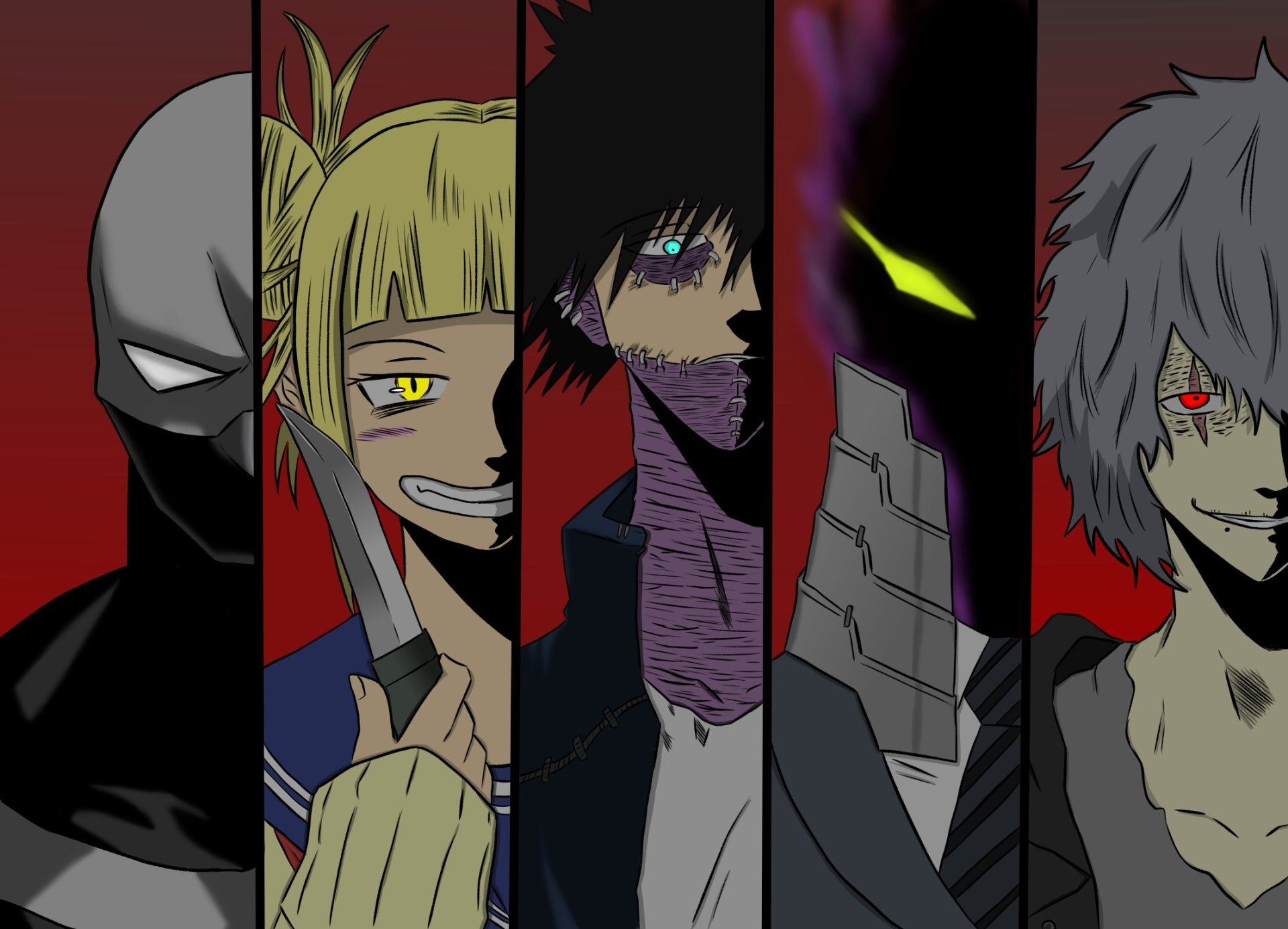 Download Jin Bubaigawara Himiko Toga Dabi (Boku No Hero Academia) Kurogiri (Boku No Hero Academia) Tomura Shigaraki Anime My Hero Academia HD Wallpaper by 下衆の紀和味