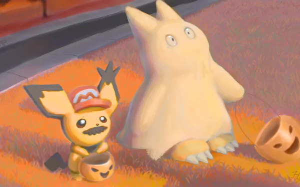 halloween Pichu (Pokémon) Anime Pokemon anime halloween HD Desktop Wallpaper | Background Image