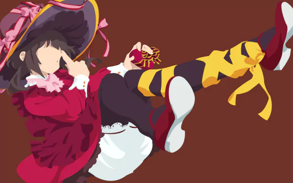 4K Ultra HD PC desktop wallpaper of Megumin from KonoSuba, featuring vibrant anime style from KonoSuba - God’s blessing on this wonderful world!!.