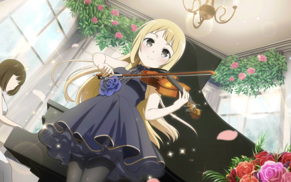 Anime Yuki Yuna is a Hero Nogi Sonoko Violin Piano Rose HD Wallpaper | Background Image