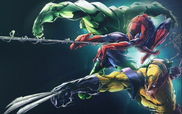 Bande-dessinées Marvel Comics Spider-Man Hulk Wolverine Superhero Peter Parker Bruce Banner Les Vengeurs X-Men Logan James Howlett Fond d'écran HD | Image