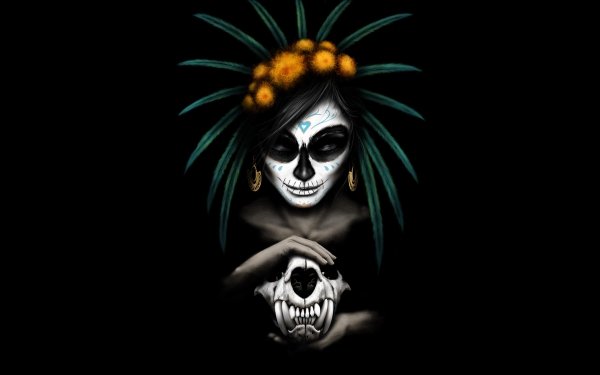 Artistic Sugar Skull Skull HD Wallpaper | Background Image
