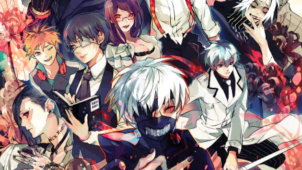 Hinami Fueguchi Hideki Nishimura Uta (Tokyo Ghoul) Haise Sasaki Ken Kaneki Rize Kamishiro Anime Tokyo Ghoul:re HD Desktop Wallpaper | Background Image