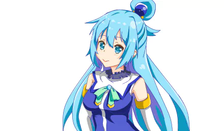 HD anime desktop wallpaper featuring Aqua from KonoSuba - God’s blessing on this wonderful world!! with vibrant blue tones and detailed character art.