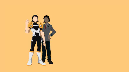 HD PC desktop wallpaper featuring Hanta Sero from the anime My Hero Academia with a minimalist orange background.