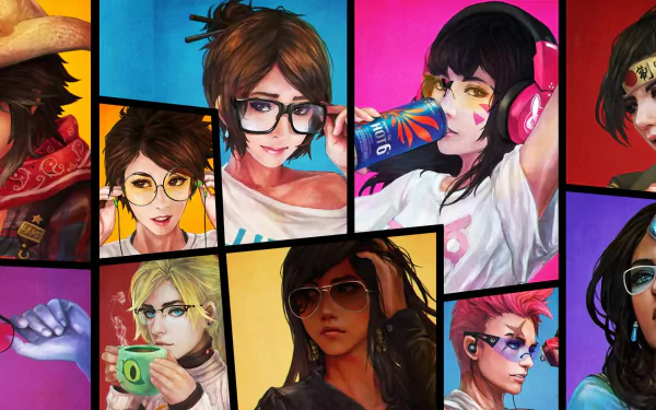 Tracer (Overwatch) McCree (Overwatch) Mercy (Overwatch) Widowmaker (Overwatch) Pharah (Overwatch) Mei (Overwatch) Hanzo (Overwatch) D.Va (Overwatch) Zarya (Overwatch) Symmetra (Overwatch) video game Overwatch HD Desktop Wallpaper | Background Image