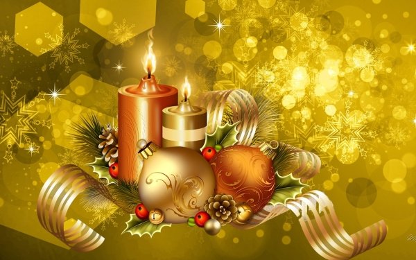 Holiday Christmas Candle Bauble HD Wallpaper | Background Image