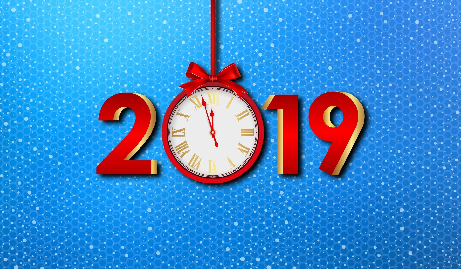 Download Clock Holiday New Year 2019 4k Ultra HD Wallpaper
