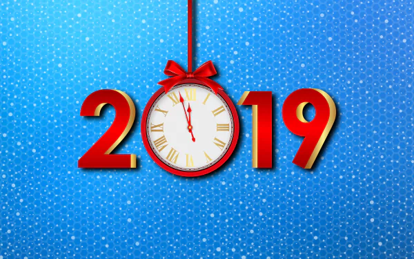 clock holiday New Year 2019 HD Desktop Wallpaper | Background Image