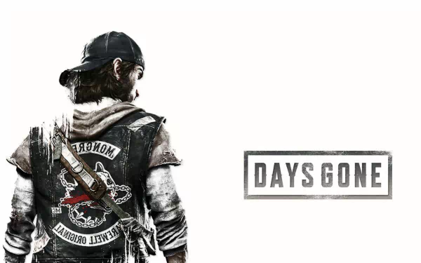 HD PC desktop wallpaper featuring Deacon St. John from the video game Days Gone, shown from the back with his signature jacket and weapon.
