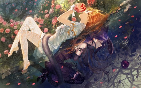 Anime Original Water Apple Snake Flower HD Wallpaper | Background Image